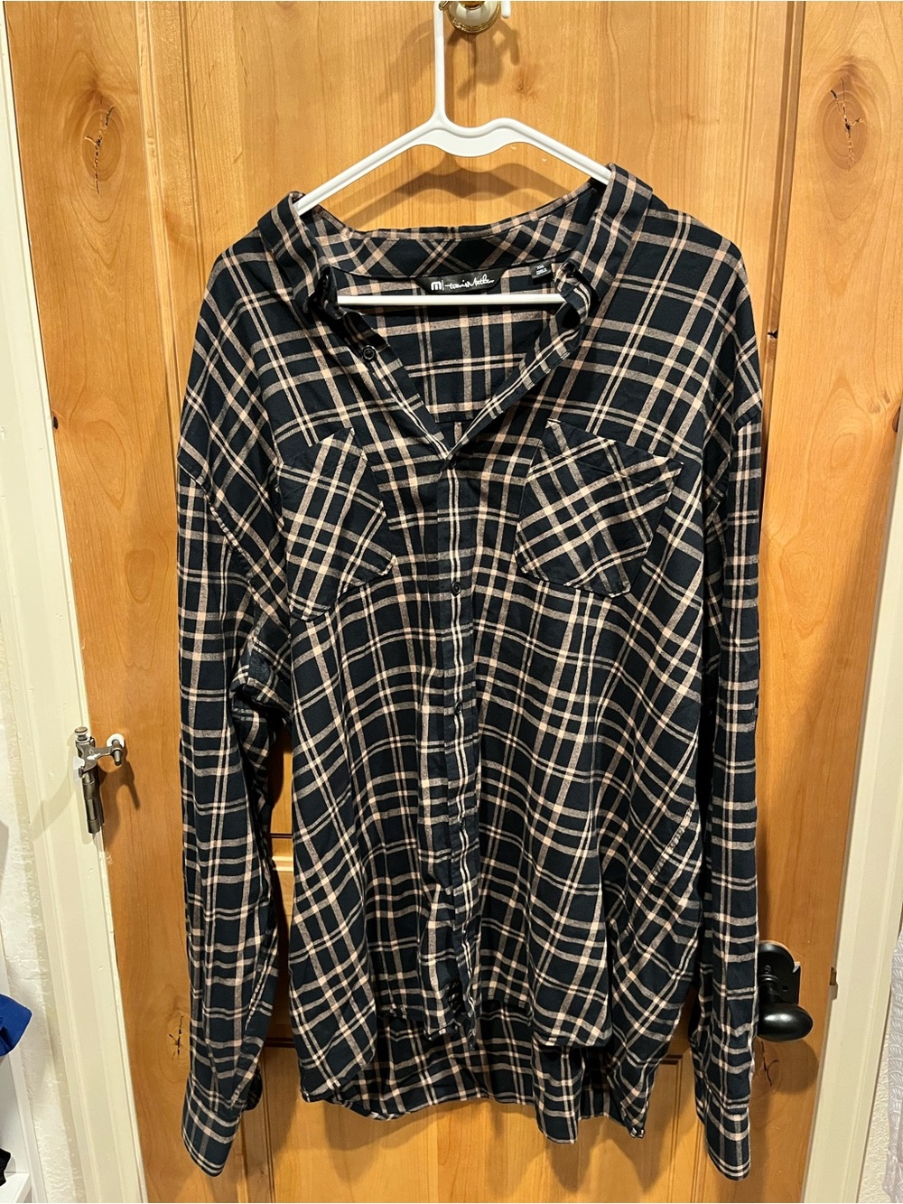 Travis Mathew Black & Cream Plaid Button-Down Shirt